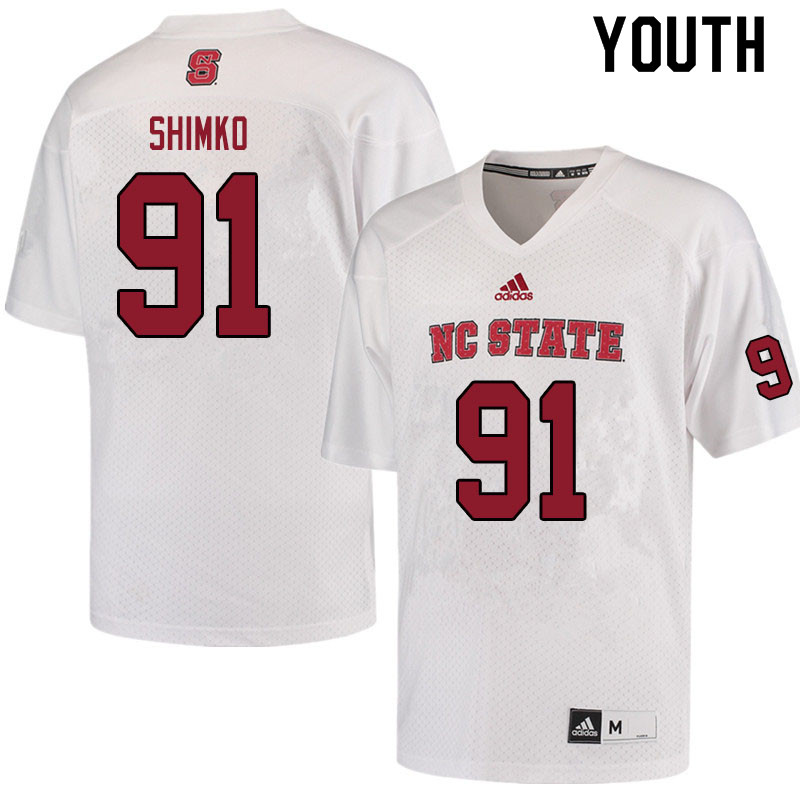 Youth #91 Joe Shimko NC State Wolfpack College Football Jerseys Sale-White